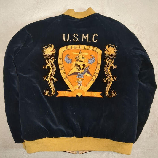 テーラー東洋 別珍 スカジャン USMC 虎 Lサイズ 【東洋エンタープライズ スーベニアジャケット】