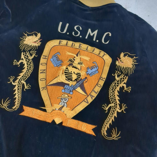 テーラー東洋 別珍 スカジャン USMC 虎 Lサイズ 【東洋エンタープライズ スーベニアジャケット】