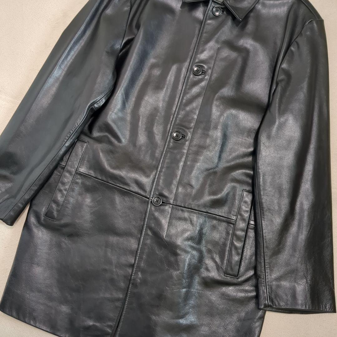 BANANA REPUBLIC レザーカーコート 牛革 Lサイズ 【バナナリパブリック レザージャケット】