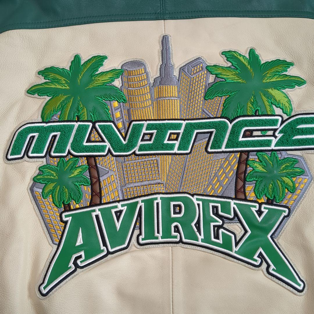 AVIREX MLVINCE コラボ スタジャン XLサイズ ラムレザー 【アヴィレックス レザージャケット】