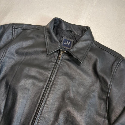 OLD GAP レザー トラックジャケット 牛革 XXLサイズ 【ギャップ レザージャケット】