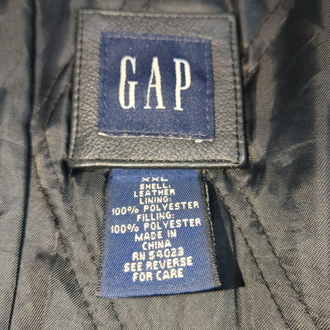 OLD GAP レザー トラックジャケット 牛革 XXLサイズ 【ギャップ レザージャケット】